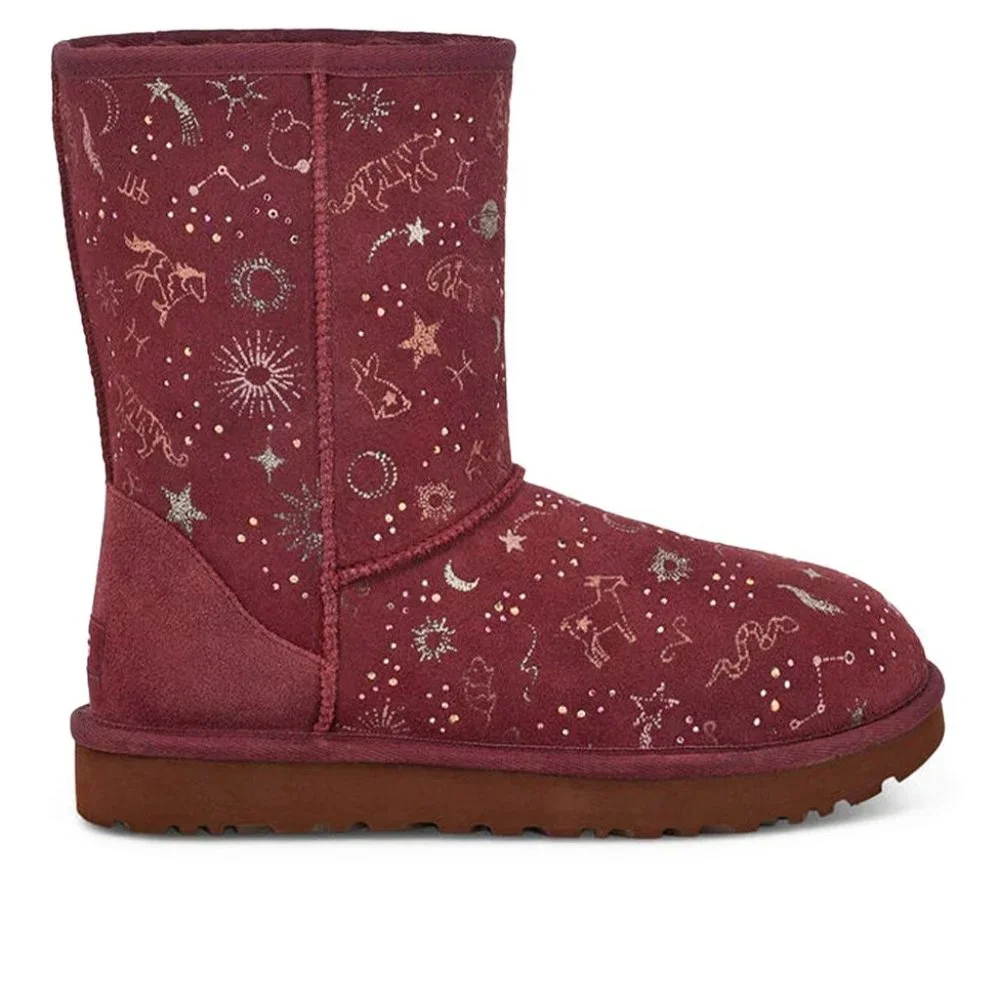 UGG Wild Grape Classic Zodiac Short Suede Boot NEW in Box - Picture 2 of 12